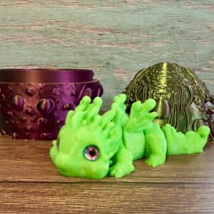 Glow in the Dark "Toxic" Baby Dragon with Hatching Egg